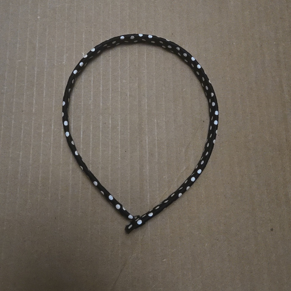 Black headband with White Polka Dots